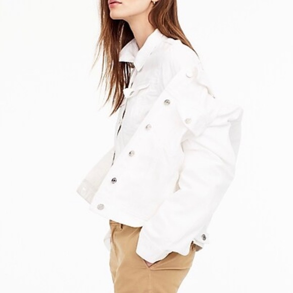 j crew white denim jacket